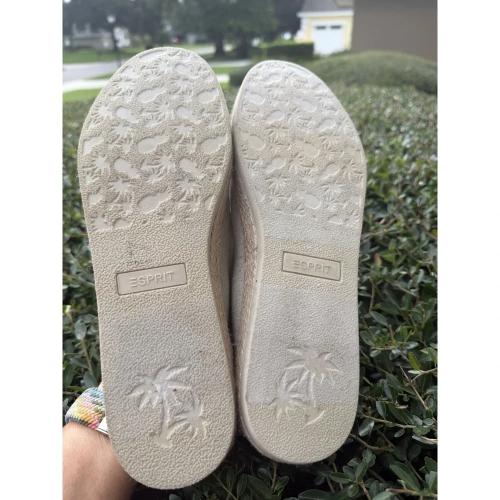 Esprit Neema Espadrille Mule Size 9.5M Natural Linen Summer Slide Casual‎ Shoe